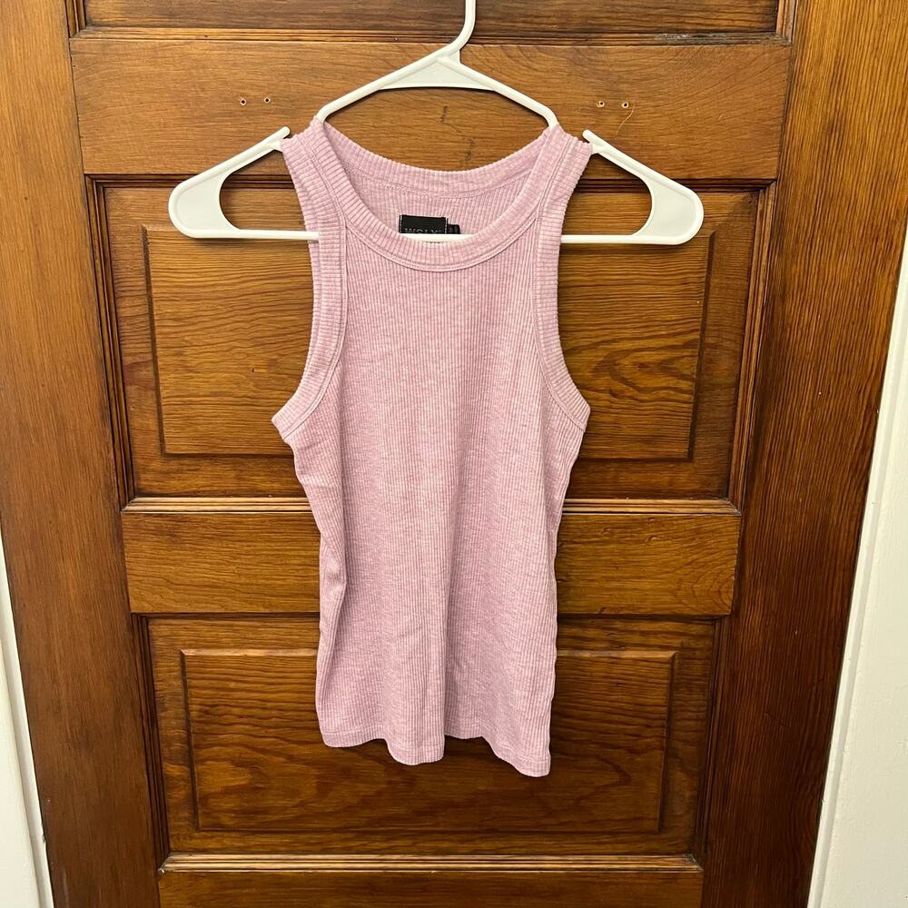 Bandier x WSLY Rivington Ribbed Tank Floral Heather Purple Size XS
